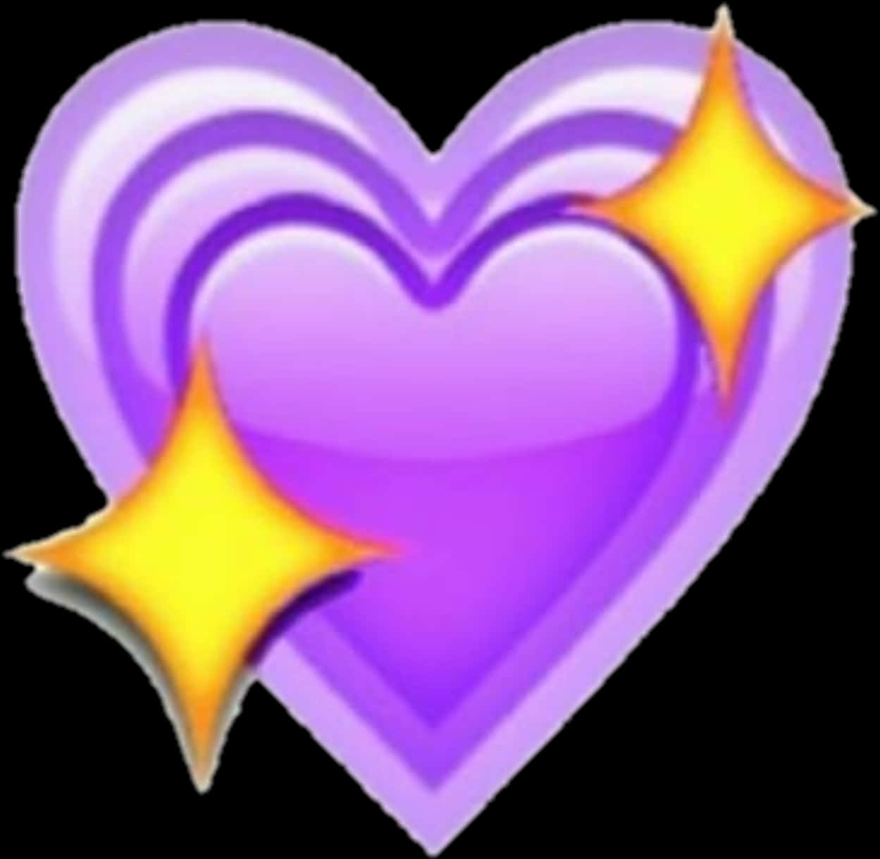 A Purple Heart With Yellow Stars