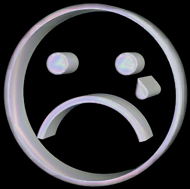 A White Emoticon With A Sad Face