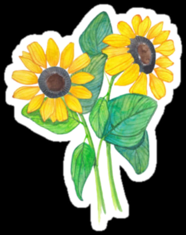 A Sticker Of Sunflowers