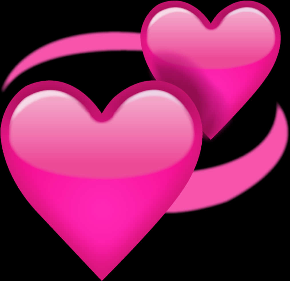 A Pink Hearts With A Black Background