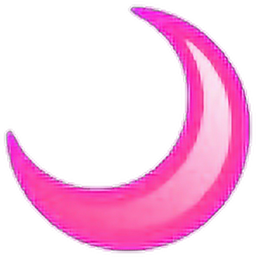 A Pink Crescent Moon On A Black Background