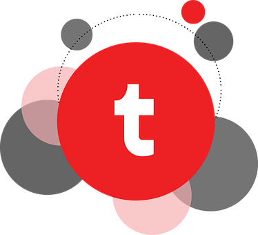 A Red Circle With White Letter T In It
