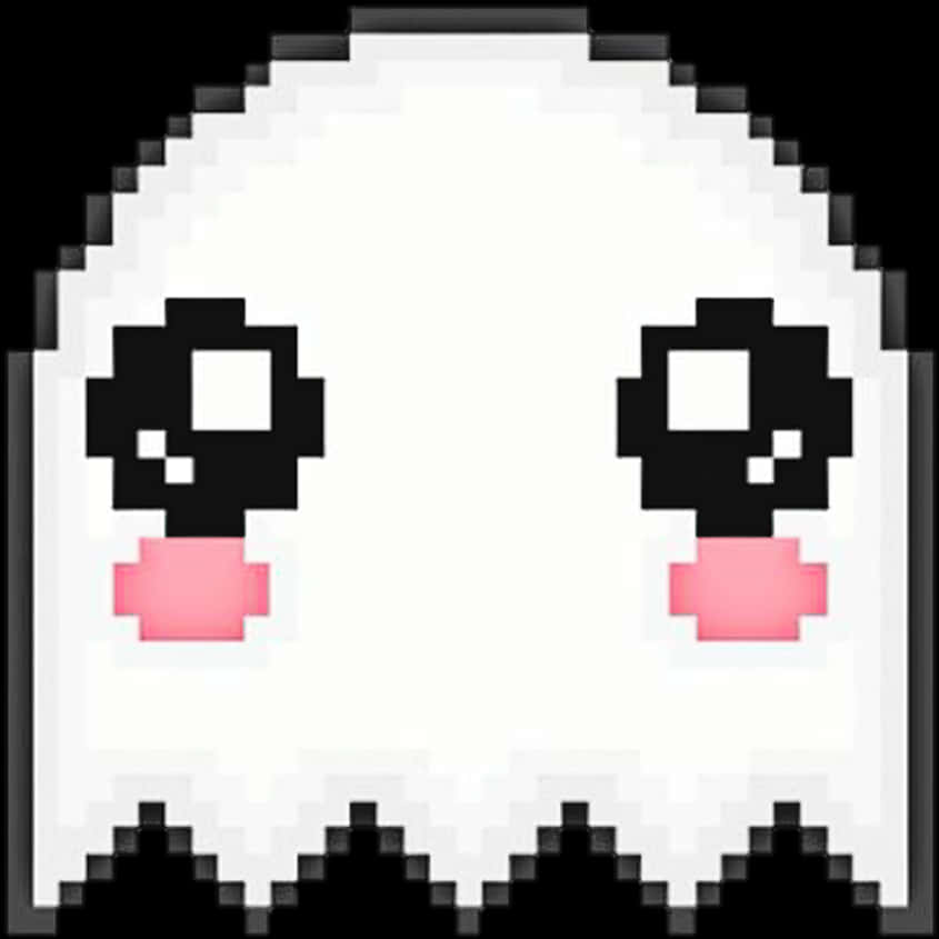 A White Ghost With Pink Eyes And Black Eyes