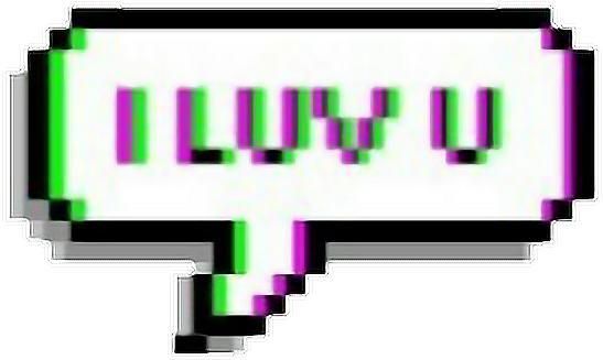 A Pixelated Mouse Pointer With Green And Purple Text