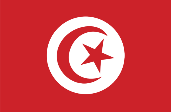 A Red And White Flag With A Crescent And Star