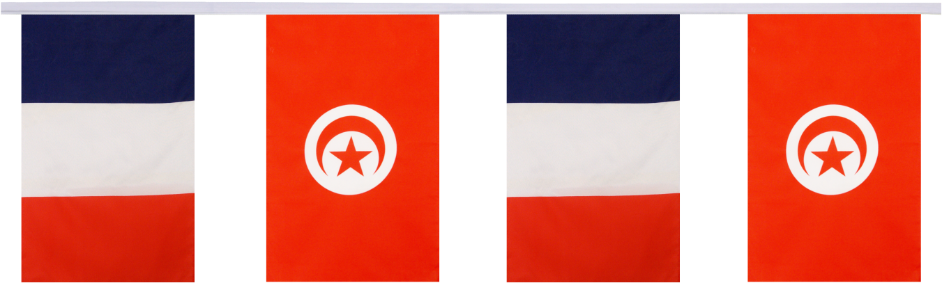 A Red And White Flag With A Star And A Red And Blue Flag
