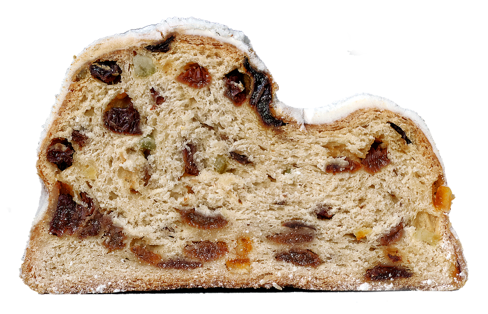 A Piece Of Bread With Raisins