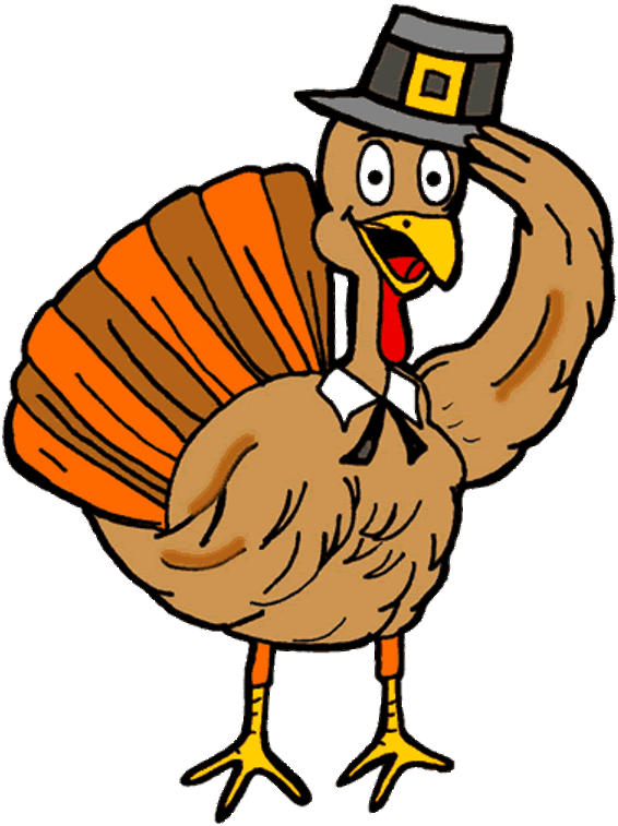 A Cartoon Turkey Wearing A Hat