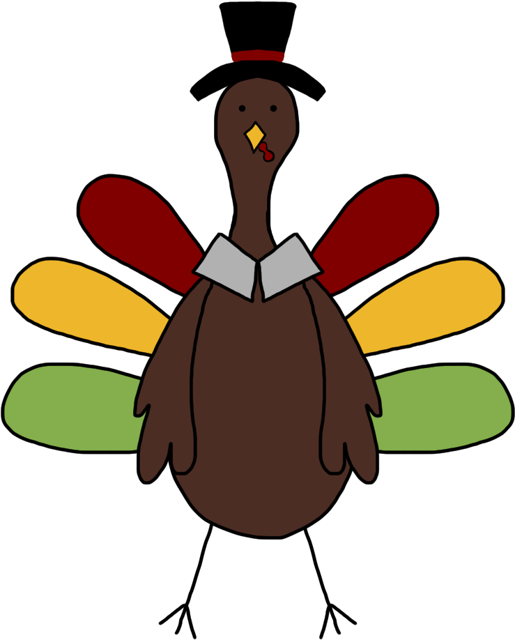 A Cartoon Turkey With Colorful Feathers