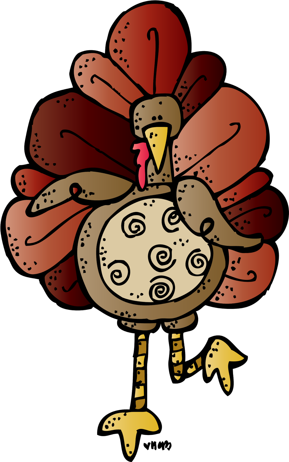 A Cartoon Turkey With A Shoe On Its Tail