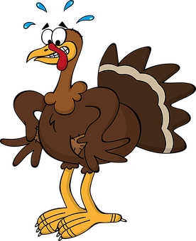 A Cartoon Turkey With A Teardrop