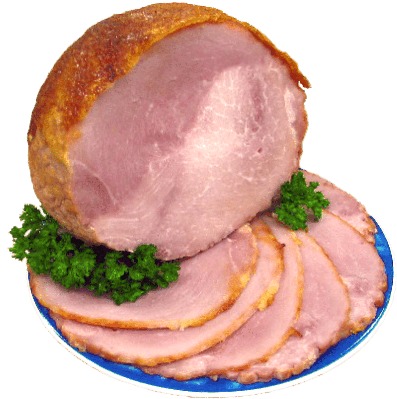 A Plate Of Sliced Ham