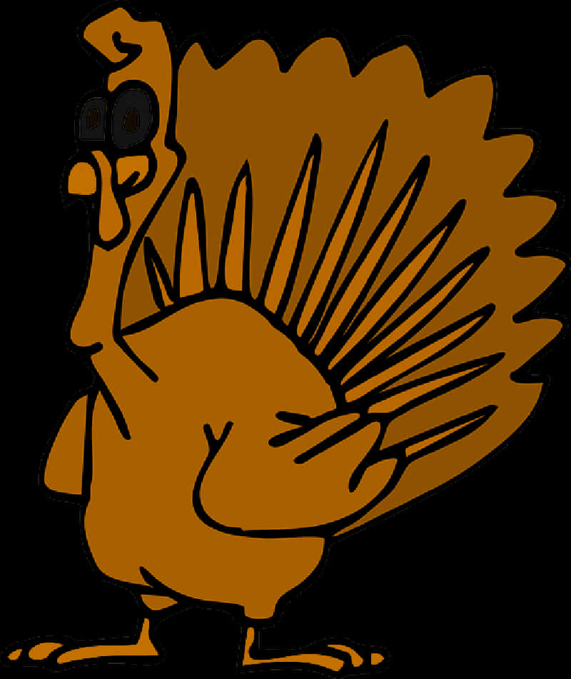 A Cartoon Turkey With Black Background