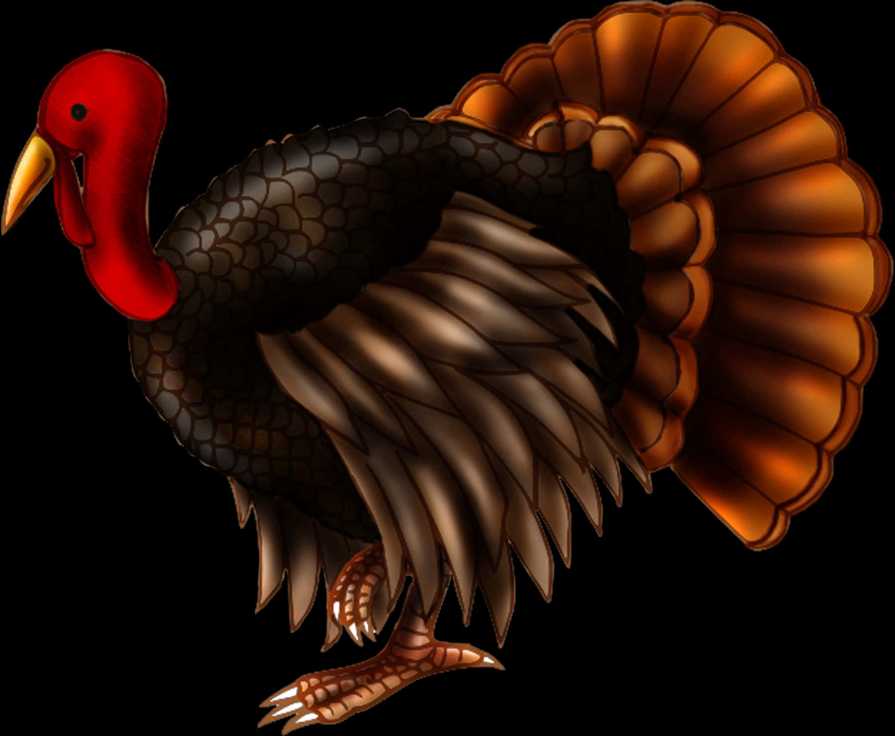 A Cartoon Turkey With A Red Beak