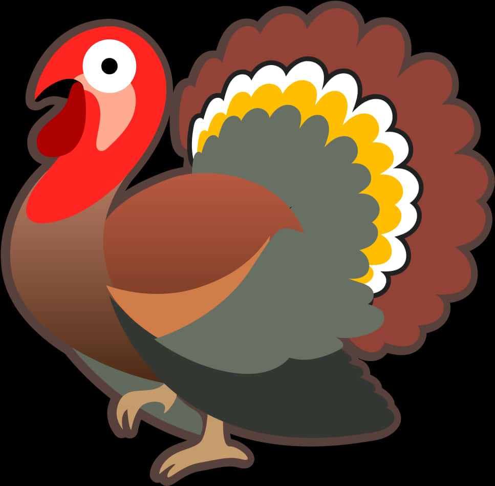 A Cartoon Turkey With A Black Background