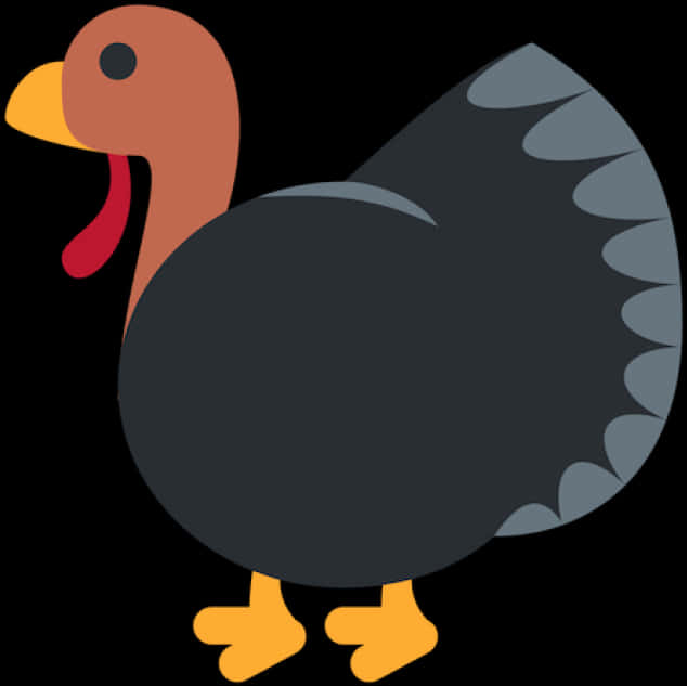 A Cartoon Turkey With A Black Background