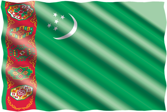 A Green And Red Flag With White Stars And A Crescent Moon