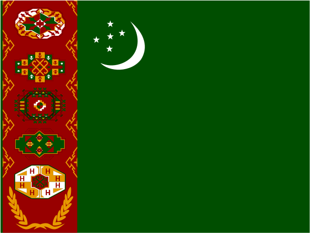 A Green And Red Flag With A White Crescent Moon And Stars