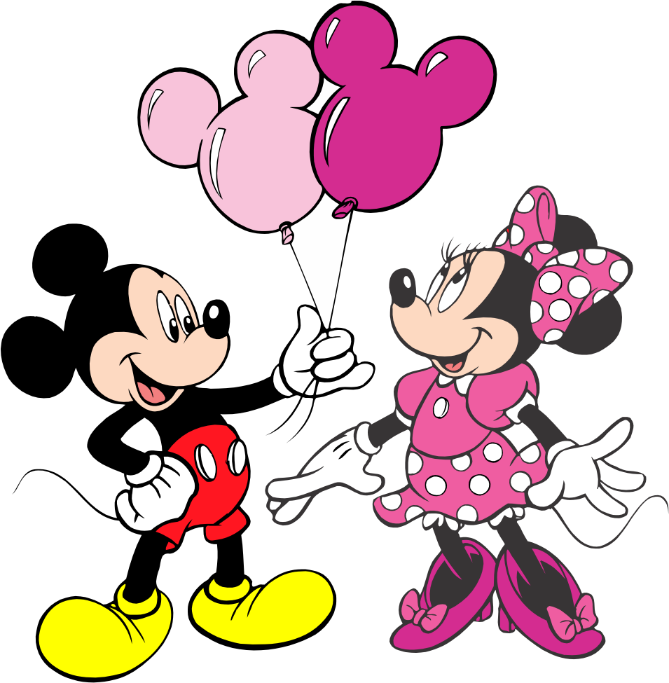 A Cartoon Characters Holding Balloons