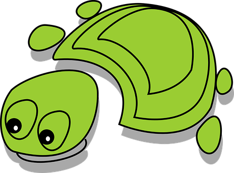A Cartoon Turtle With A Black Background