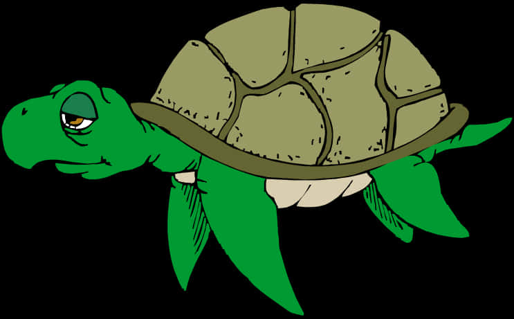 A Cartoon Of A Turtle