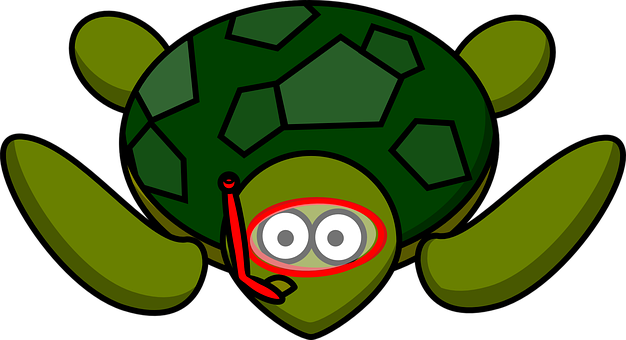 A Cartoon Turtle With A Mask
