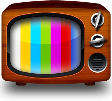 A Colorful Television With A Black Background