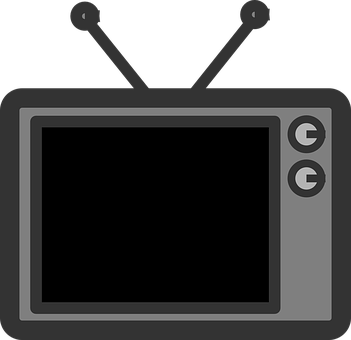 A Television With Antenna And Buttons