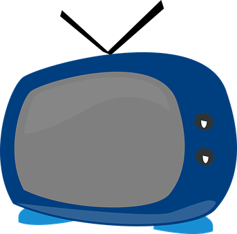 A Cartoon Of A Blue Television