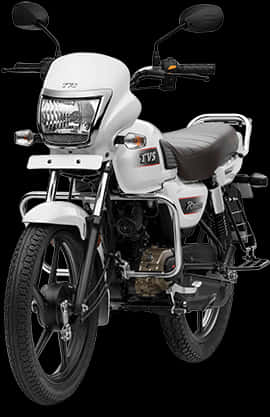 A White Motorcycle With Black Seat