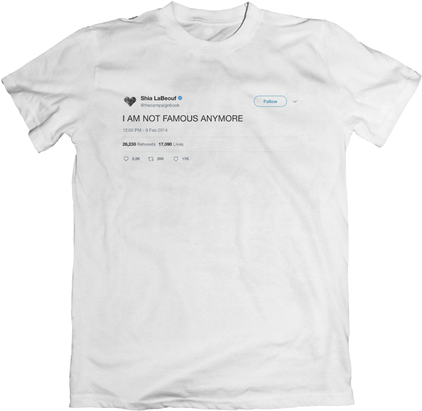 A White T-shirt With Text On It