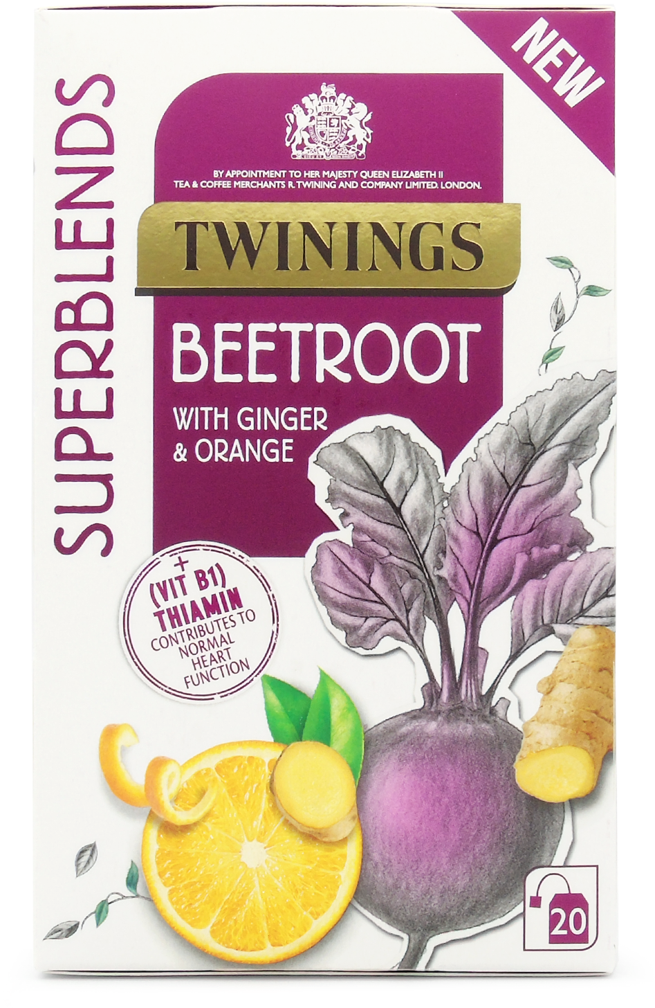 A Package Of Tea With A Picture Of A Beetroot And Lemon