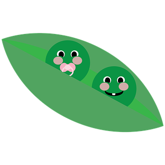 A Cartoon Of Two Peas In A Pod