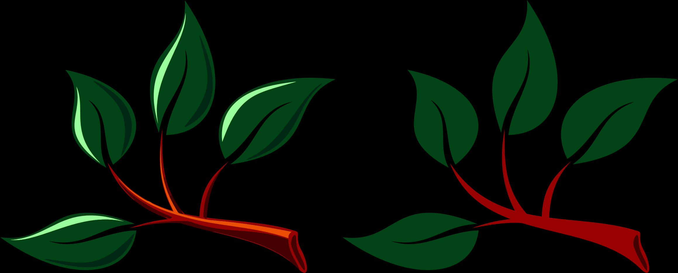 A Green And Red Leaves