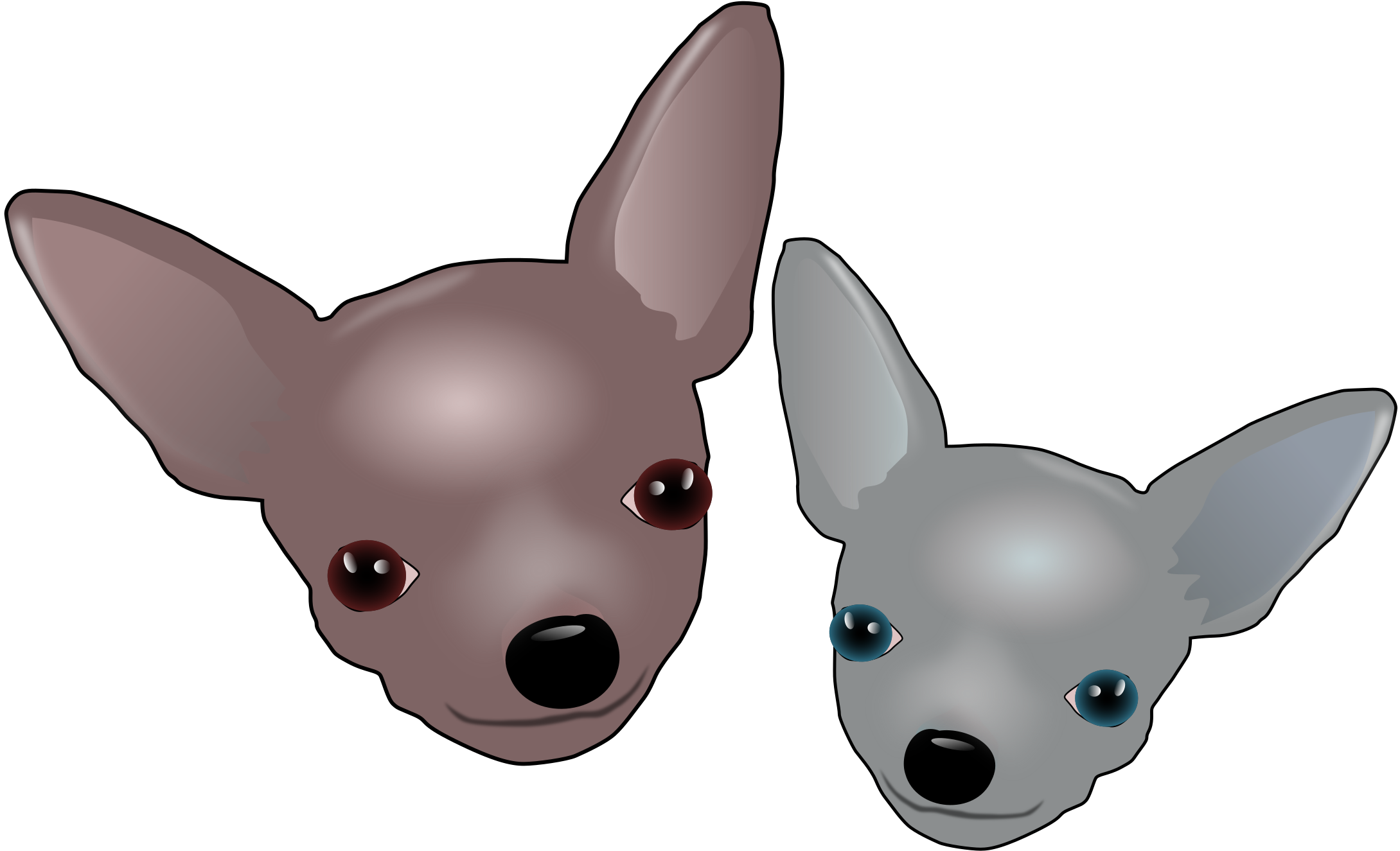 A Couple Of Dogs With Large Ears