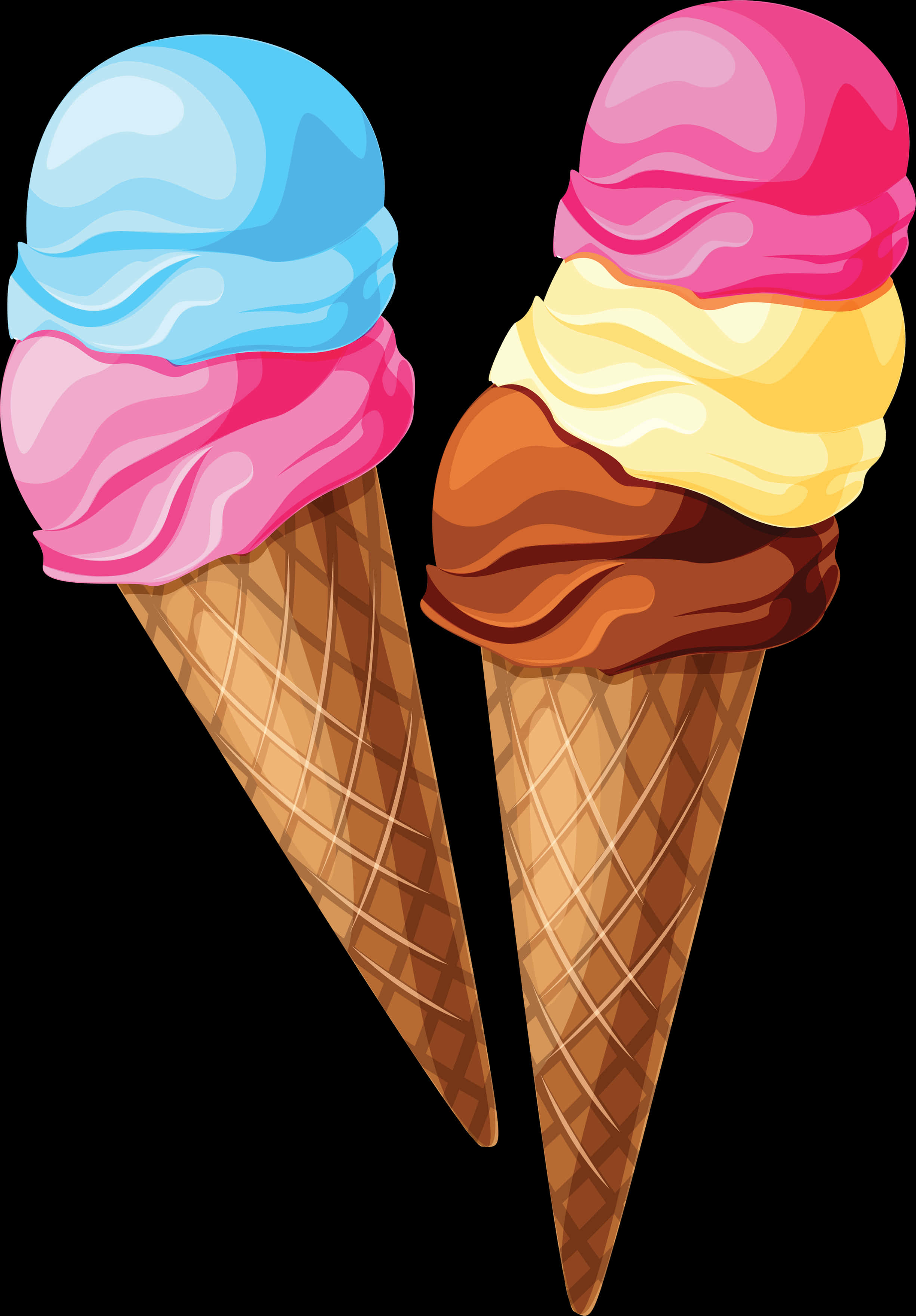Two Ice Cream Cones