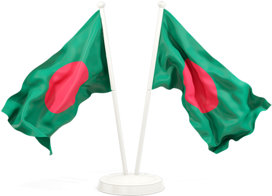 Two Flags On A Stand