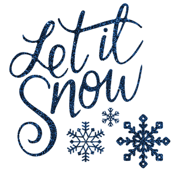 A Blue Glittery Text With Snowflakes