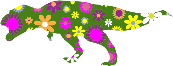 A Green Bear With Flowers On It