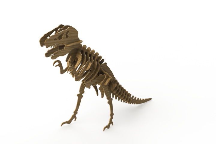 A Wooden Dinosaur Skeleton