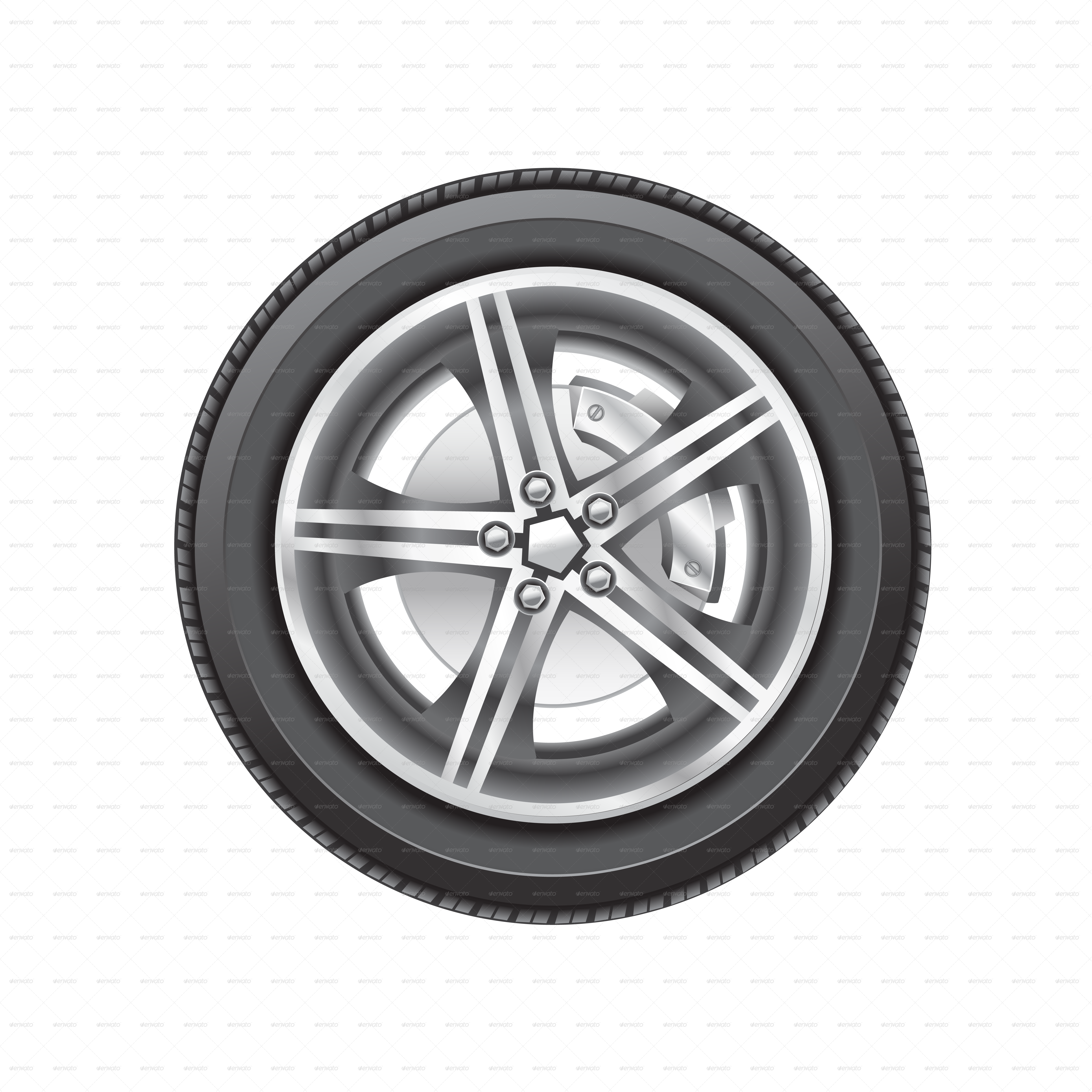 A Tire With Silver Rim