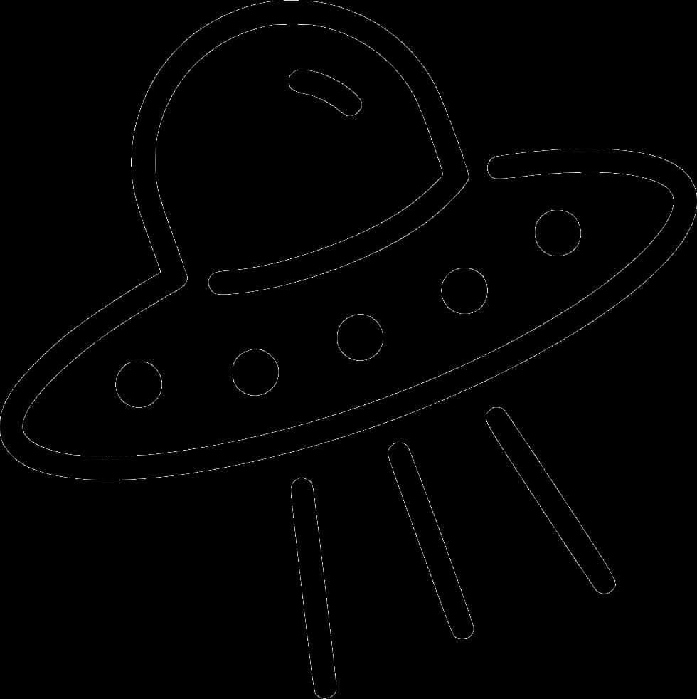 A Black And White Drawing Of A Ufo