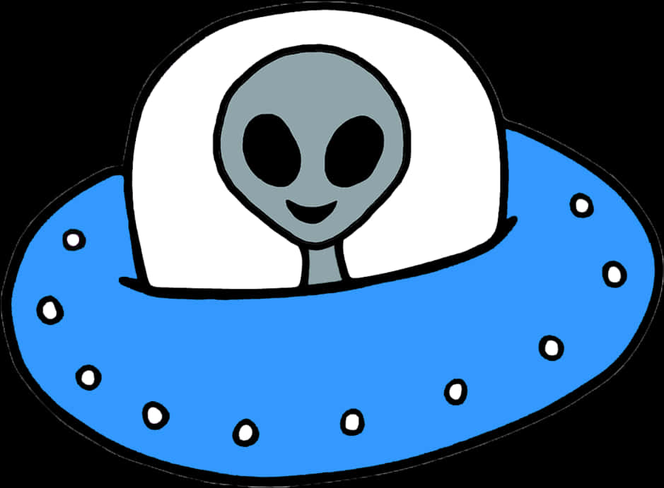 A Cartoon Of A Alien In A Blue Object
