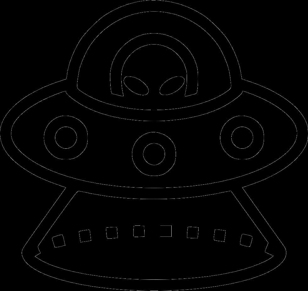 A Black Outline Of A Ufo