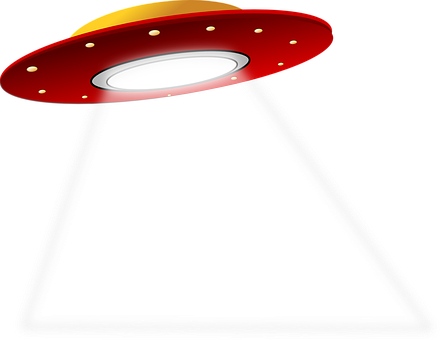 A Ufo With Light Shining On It