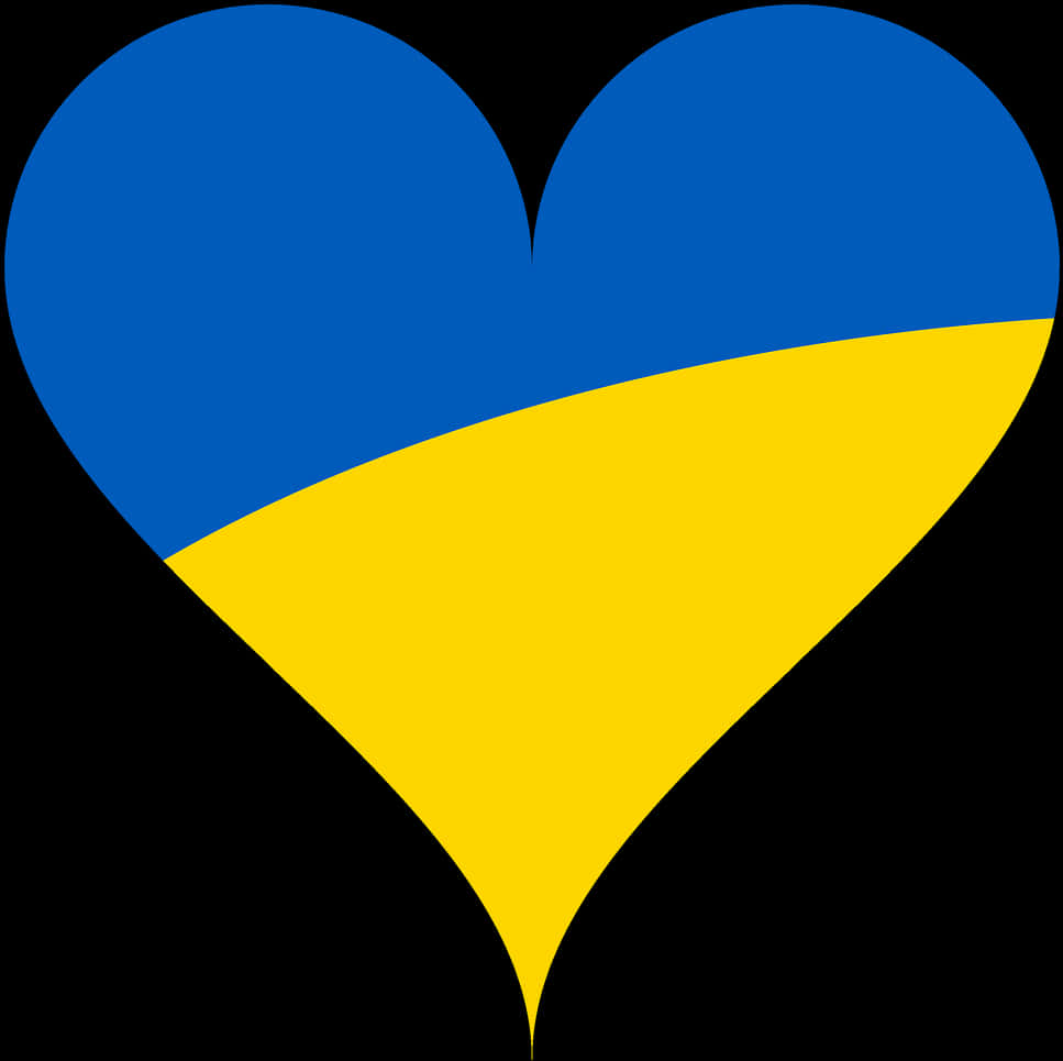 A Heart Shaped Blue And Yellow Flag