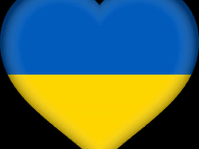 A Heart Shaped Flag With A Blue And Yellow Stripe