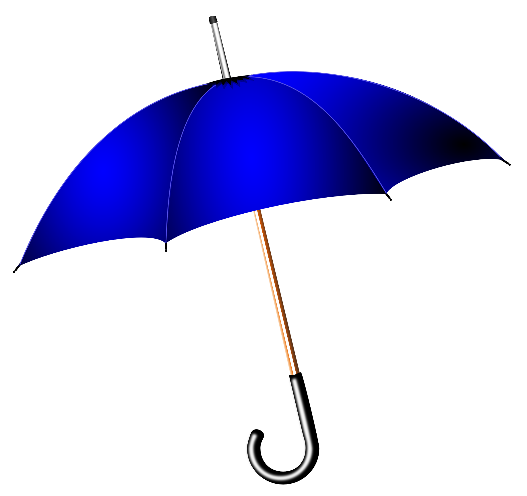 A Blue Umbrella With A Black Background