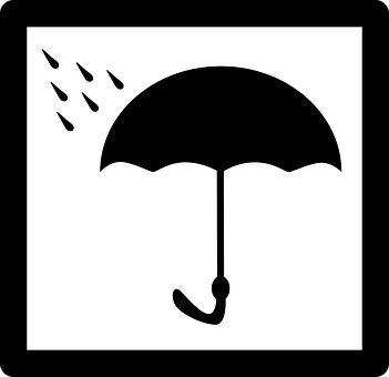 A Black And White Picture Of An Umbrella