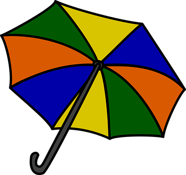 A Colorful Umbrella With A Black Background